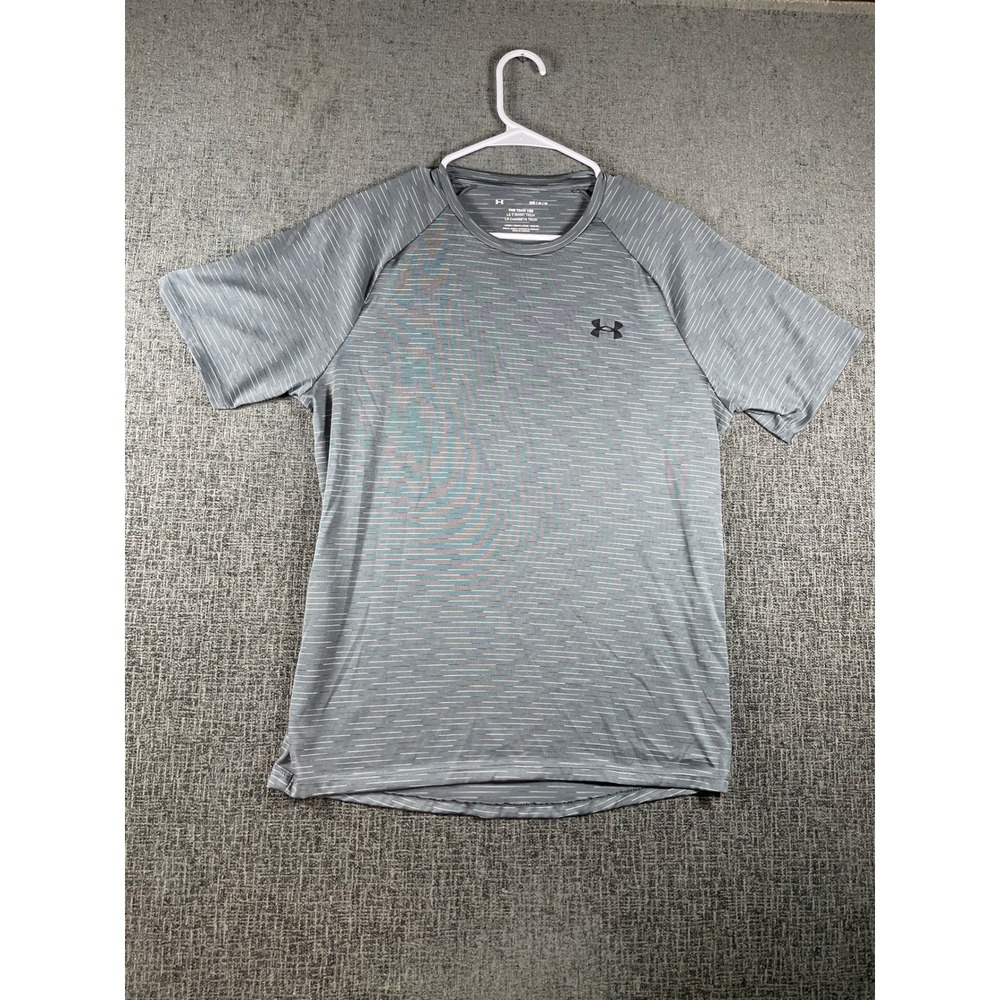 Under Armour Mens Tech Tee Grey Space Dye Short Sleeve Workout Shirt Size Medium